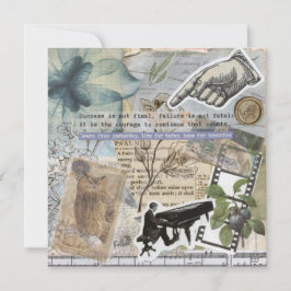 Vintage Piano Man Flat Grußkarte