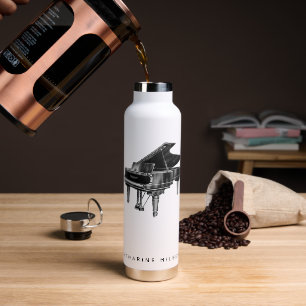 Vintage-Piano Minimalist Weiß Trinkflasche