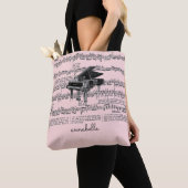 Vintage Piano-Musikszene Rosa Tote-Tasche Tasche (Von Nahem)