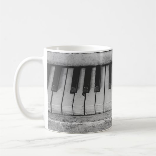 Vintage Piano-Tastatur-Tasse Kaffeetasse (Links)