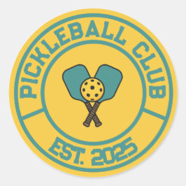 Vintage Pickleball Club Est. 2024 Emblem Runder Aufkleber