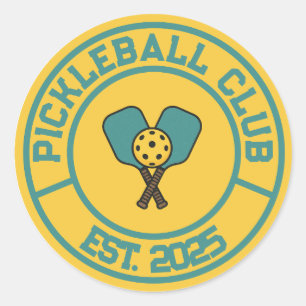 Vintage Pickleball Club Est. 2024 Emblem Runder Aufkleber