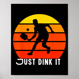 Vintage-Pickleball-Dink-Spieler alter Mann Opa Mam Poster