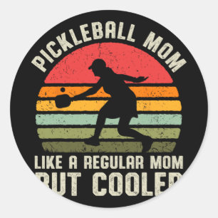 Vintage Pickleball-Mama Lebensader für Frauen Runder Aufkleber