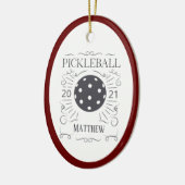 Vintage Pickleball Monogram Name Keramik O Ornament (Links)