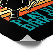 Vintage pickleball retro lines minimal classic  poster (Ecke)