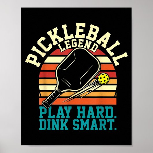 Vintage pickleball retro lines minimal classic  poster (Vorne)
