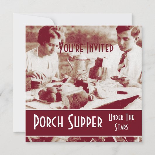 Vintage Picknick-Party Einladung (Vorderseite)