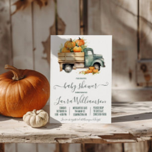 Vintage-Pickup-Truck mit Kürbissen Baby Shower Einladung