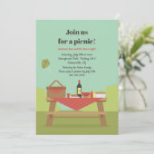 Vintage Picnic-Einladung Einladung (Stehend Vorderseite)