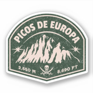 Vintage Picos de Europa Kantabrische Berge Aufkleber