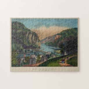 Vintage Pictorial Illustration von Harpers Ferry W Puzzle