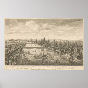 Vintage Pictorial Map London & The Thames Poster