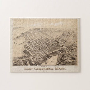 Vintage Pictorial Map of East Cambridge MA (1879) Puzzle