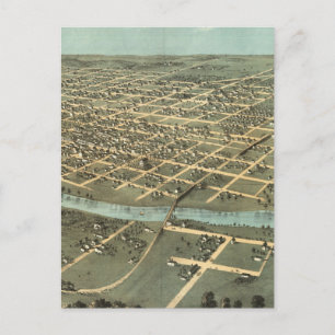 Vintage Pictorial Map of Iowa City (1868) Postkarte