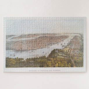 Vintage Pictorial Map of New York City (1866) Puzzle