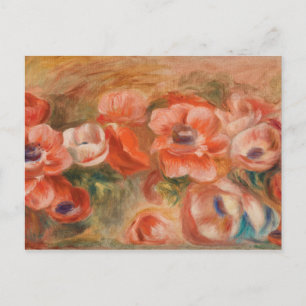 Vintage Pierre Auguste Renoir Blau Rosa Anemonen Postkarte