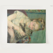 Vintage Pierre Auguste Renoir Frau mit Katze Wandteppich (Vorderseite (Horizontal))