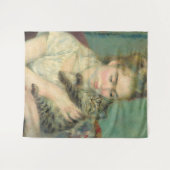 Vintage Pierre Auguste Renoir Frau mit Katze Wandteppich (Vorderseite (Horizontal))
