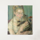 Vintage Pierre Auguste Renoir Frau mit Katze Wandteppich (Vorderseite)
