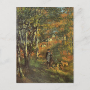 Vintage Pierre Auguste Renoir Jagd im Wald Postkarte