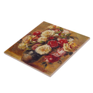 Vintage Pierre Auguste Renoir Rosenbouquet  Fliese