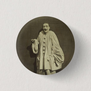 Vintage Pierrot Clown Button