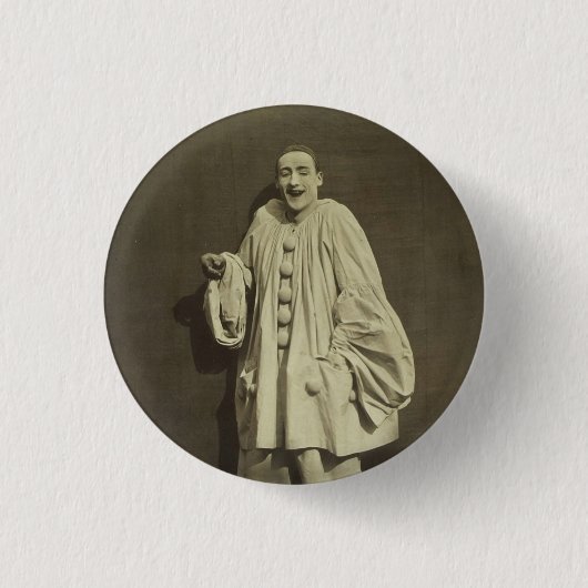 Vintage Pierrot Clown Button (Vorderseite)