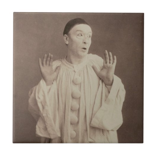 Vintage Pierrot Clown Fliese (Vorderseite)