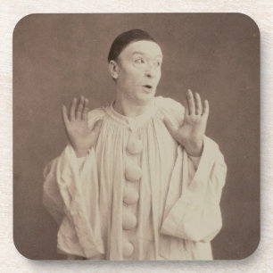 Vintage Pierrot Clown Getränkeuntersetzer