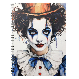Vintage Pierrot Clown Notizbuch Journal Notizblock