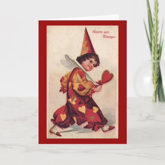 Vintage Pierrot Valentine Feiertagskarte (Vorderseite)