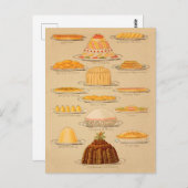 Vintage Pies und Puddings Kochgeschichte Postkarte (Vorne/Hinten)
