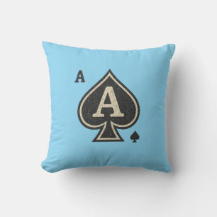 Vintage-Pik-Ass — abgenutztes Poker-Wappen Kissen