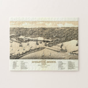 Vintage-Piktogrammkarte von Duluth MN (1883) Puzzle