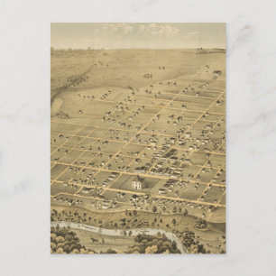 Vintage-Piktogrammkarte von Fort Worth Texas (1876 Postkarte