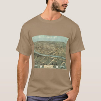 Vintage-Piktogrammkarte von Iowa City 1868 übergro T-Shirt