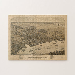 Vintage-Piktogrammkarte von Jacksonville FL (1874) Puzzle