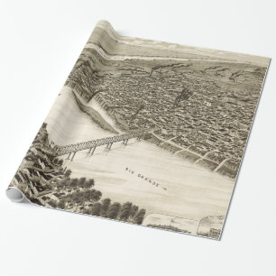 Vintage-Piktogrammkarte von Laredo Texas (1892) Geschenkpapier
