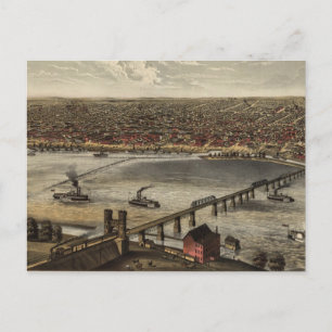 Vintage-Piktogrammkarte von Louisville (1876) Postkarte