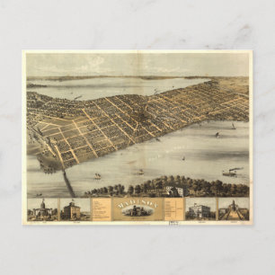 Vintage-Piktogrammkarte von Madison Wisconsin (186 Postkarte