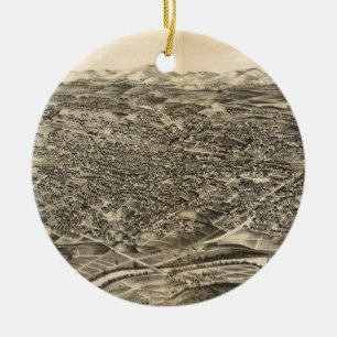Vintage-Piktogrammkarte von Roanoke Virginia (1891 Keramikornament