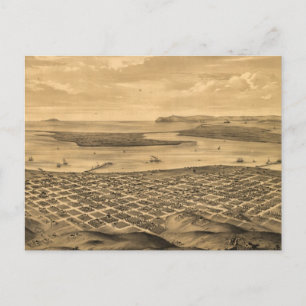 Vintage-Piktogrammkarte von San Diego (1876) Postkarte