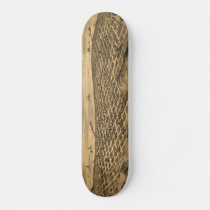 Vintage-Piktogrammkarte von San Diego (1876) Skateboard