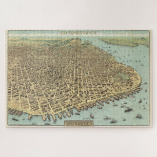 Vintage-Piktogrammkarte von San Francisco CA (1913 Puzzle