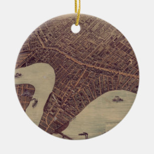 Vintage-Piktogrammkarte von Winnipeg Kanada (1884) Keramik Ornament