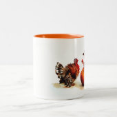 Vintage Pilger und Erntedank der Türkei Zweifarbige Tasse (Mittel)