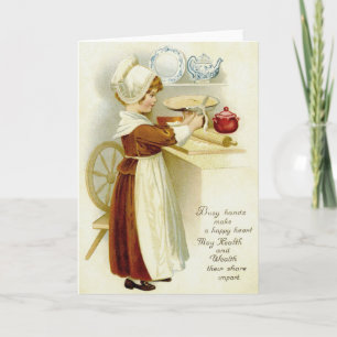 Vintage-Pilgerbäcker-Weihnachtsgrußkarte Feiertagskarte