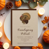 Vintage-Pilgerhuhn-Thanksgiving-Potluck Einladung