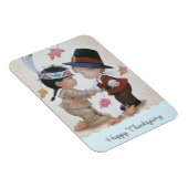 Vintage Pilgrim & Indian Happy Thanksgiving Magnet (Rechte Seite)